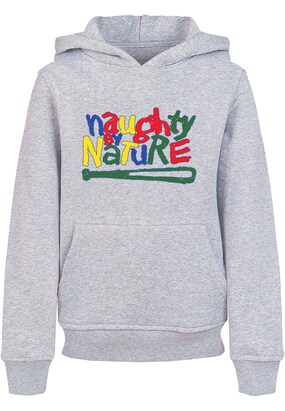 Merchcode Sweatshirt ‘Naughty By Nature’ Geel / Grijs gemêleerd / Groen / Rood