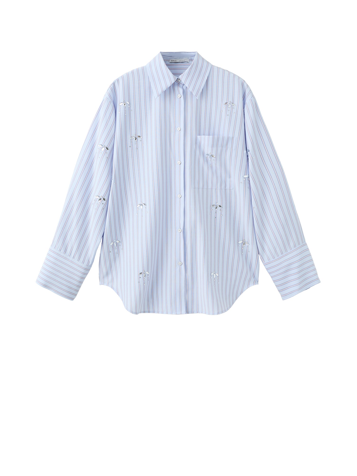 MANGO Bluza  pastelno plava / pastelno roza / srebro / bijela
