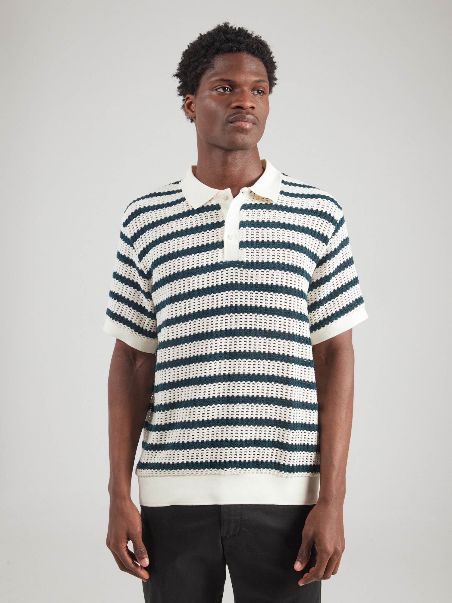 Jack & Jones Premium Póló 'JPRBLUCOHEN'  benzin / fehér termék 2. képe