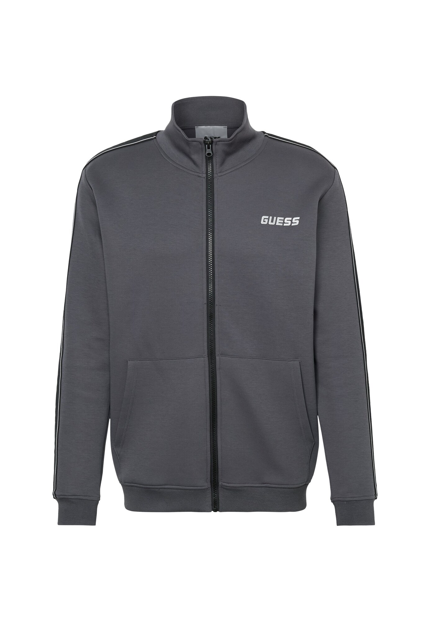 GUESS Sudadera con cremallera deportiva 'MICKEY'  gris oscuro / negro / blanco