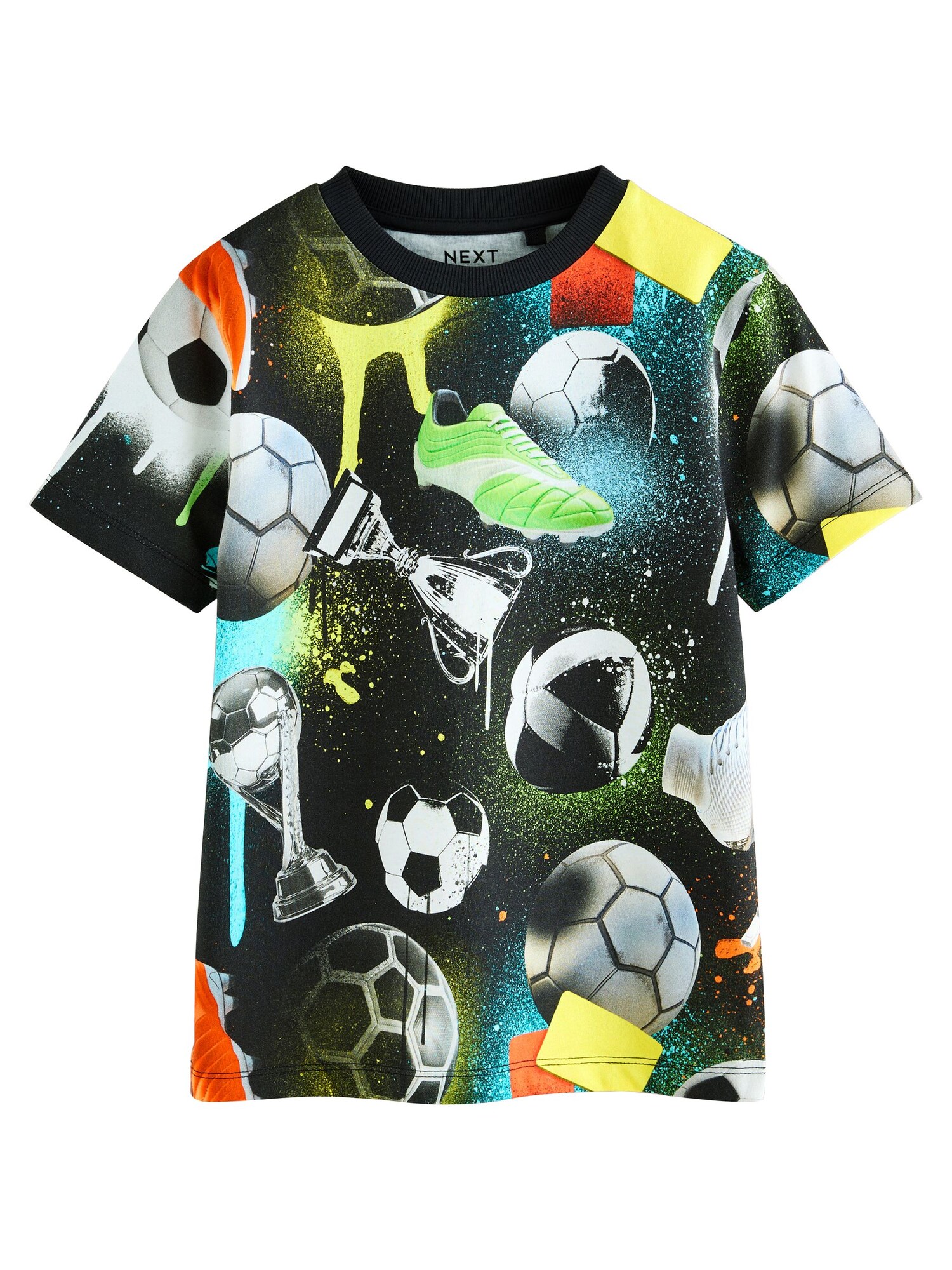 Next Tricou  galben / negru / alb