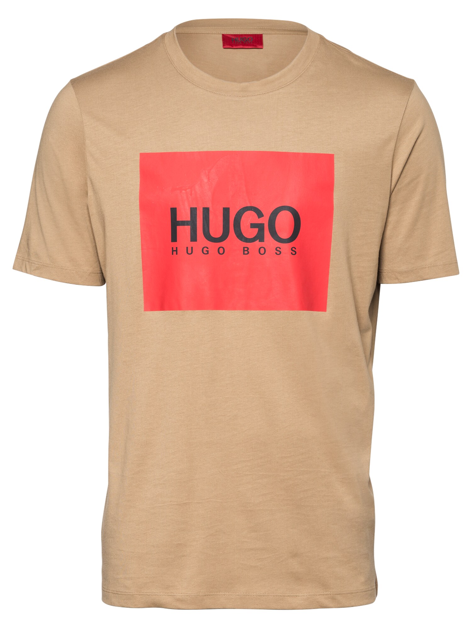 HUGO Marškinėliai 'Dolive'  raudona / juoda / šviesiai ruda