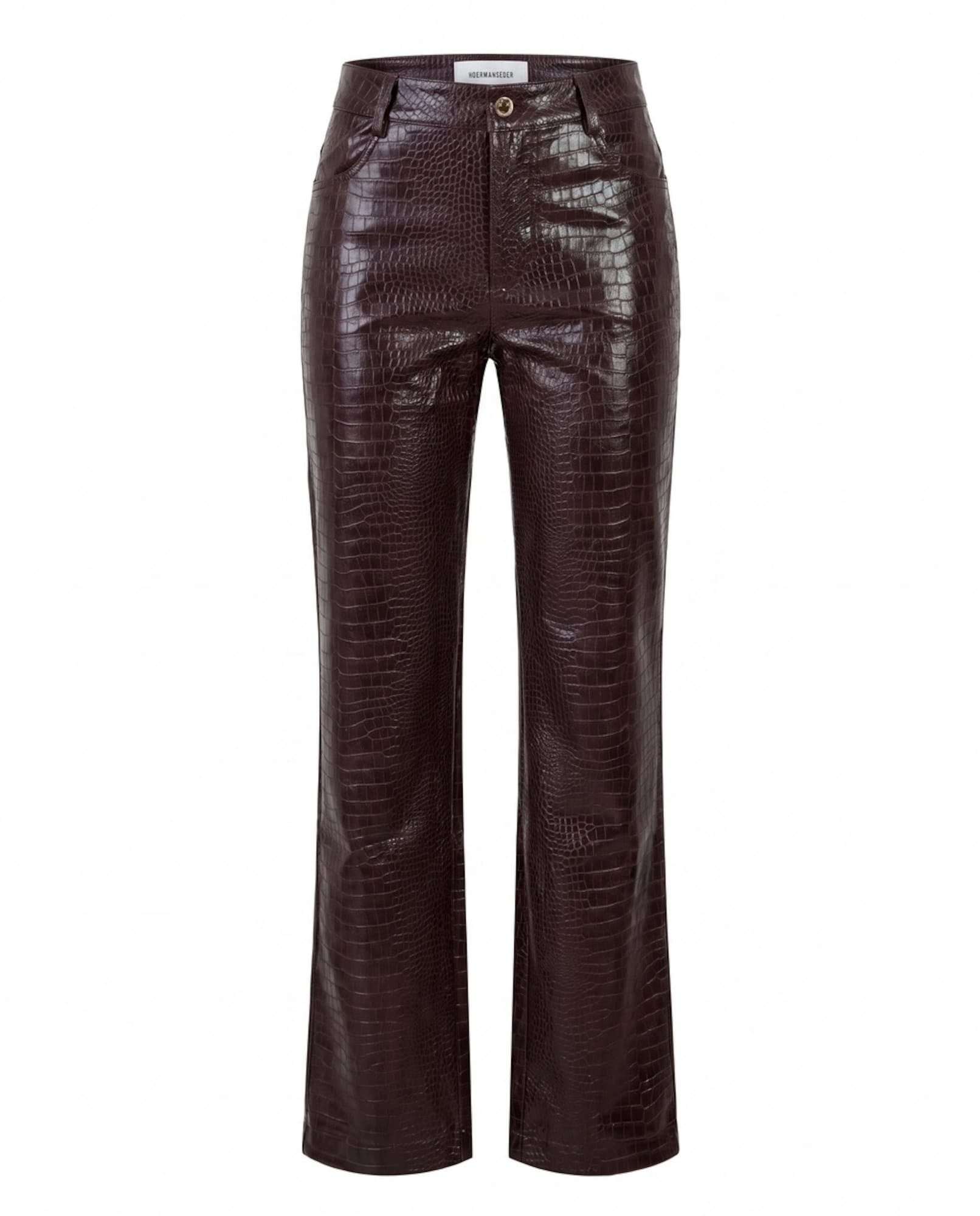 Hoermanseder Pantaloni Croco roșu burgundy