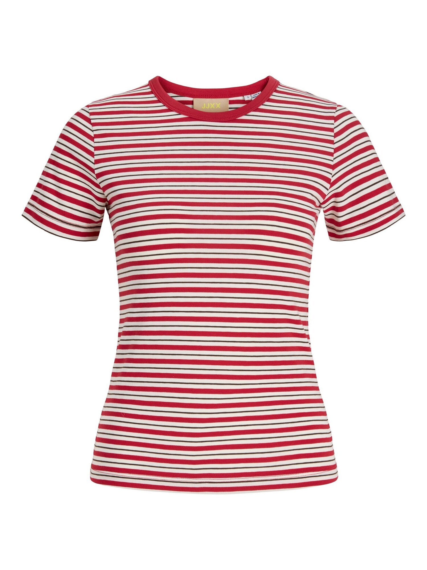 JJXX Camiseta 'JXGigi'  marrón oscuro / rojo / blanco