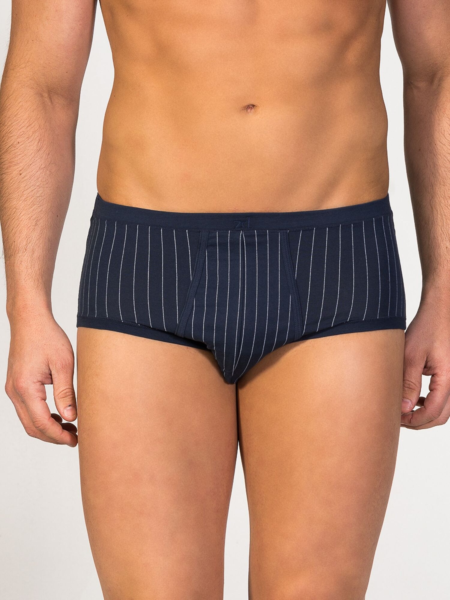 zd ZERO DEFECTS Braga 'Senior Prinstriped Egyptian cotton' navy