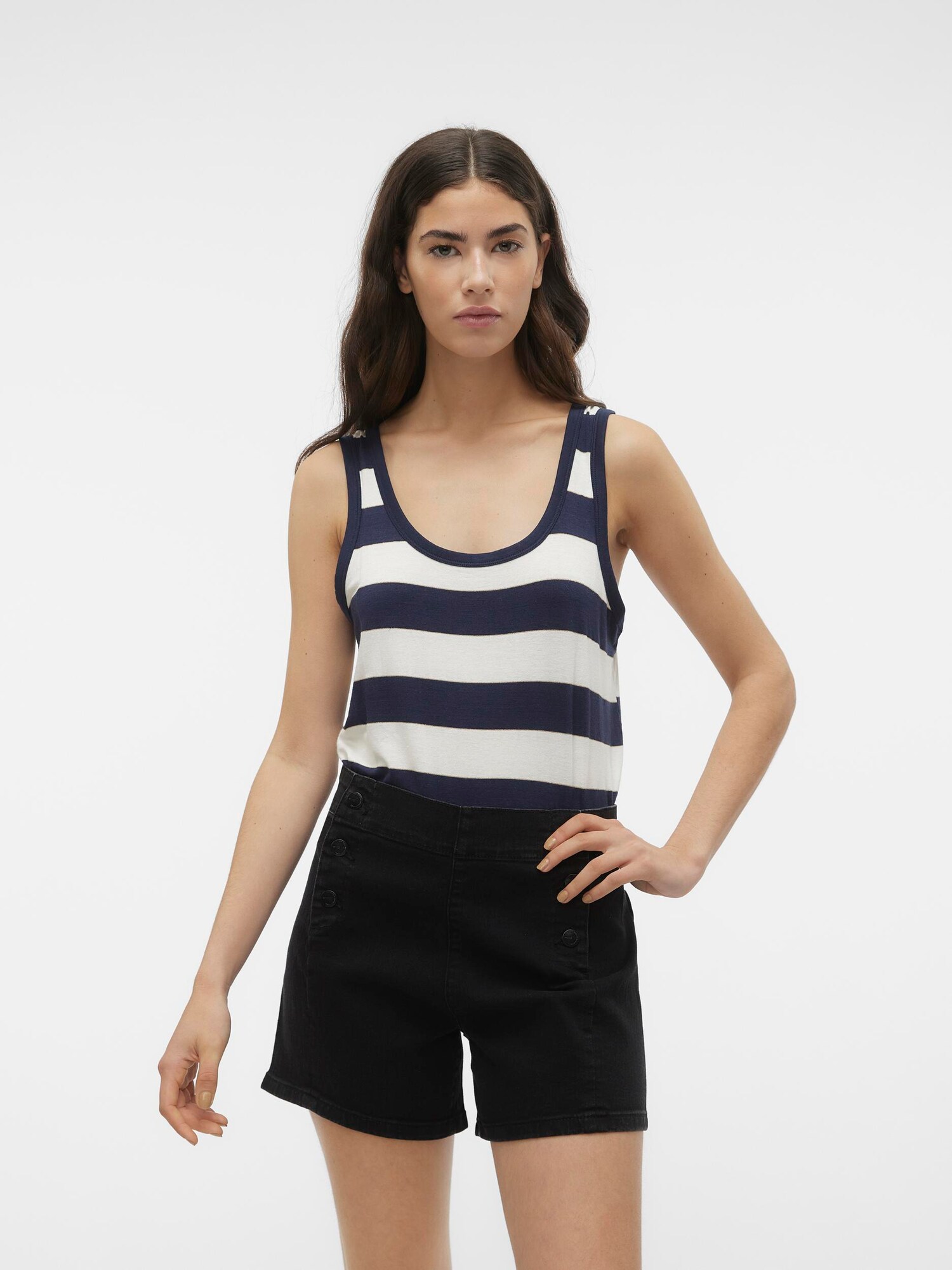 VERO MODA Top 'KAISA'  tengerészkék / fehér termék 2. képe