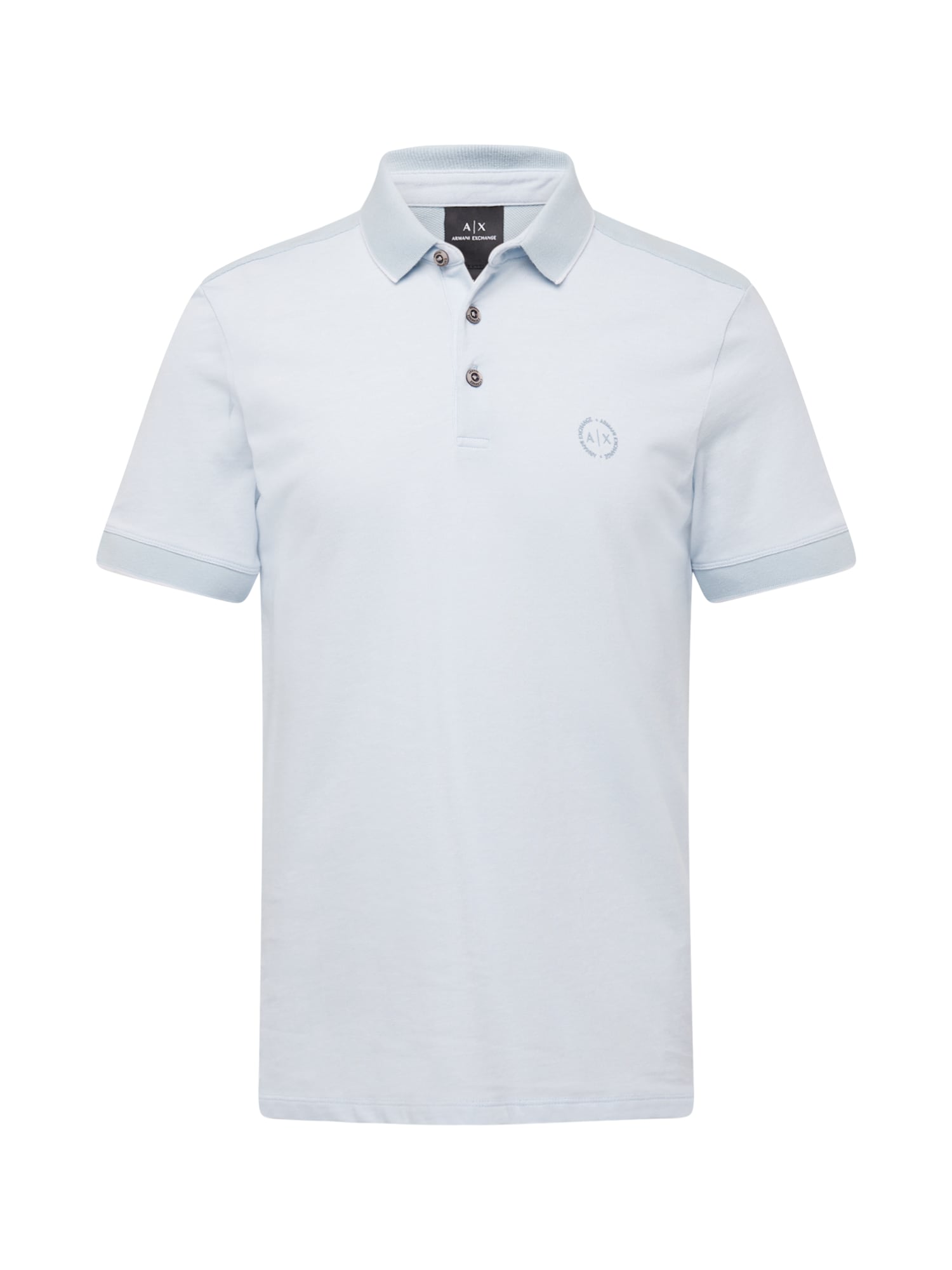 ARMANI EXCHANGE Marškinėliai pastelinė mėlyna / balta