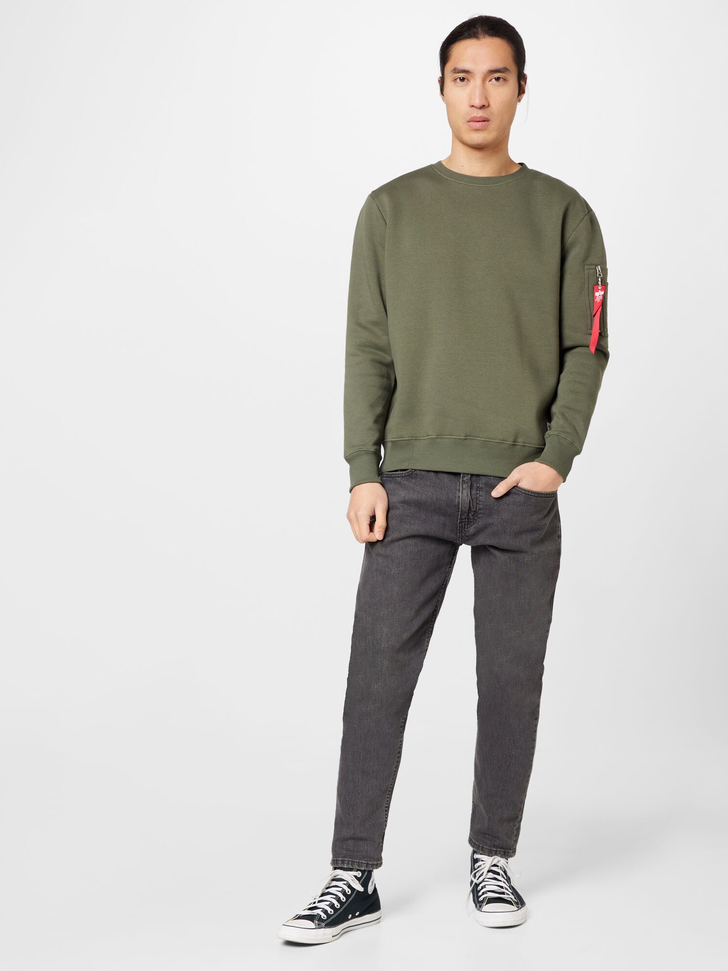 ALPHA INDUSTRIES Mikina 'Dragon' hnedá / zlatá žltá / olivová / biela (obrázok 4)