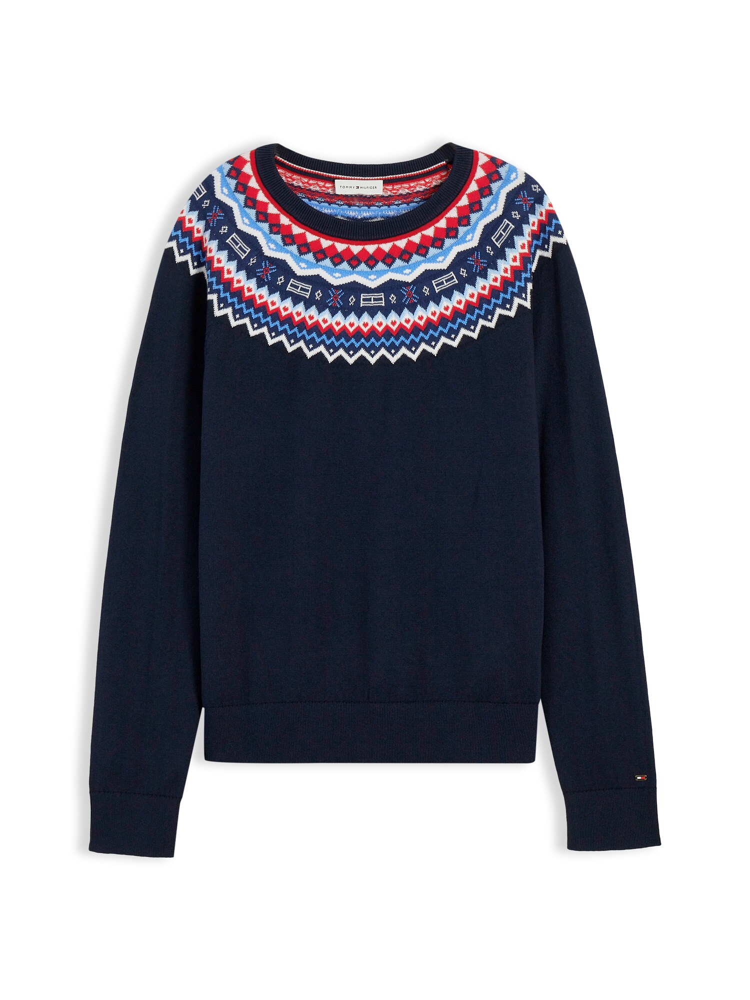 TOMMY HILFIGER Pulover bleumarin / albastru regal / roșu / alb