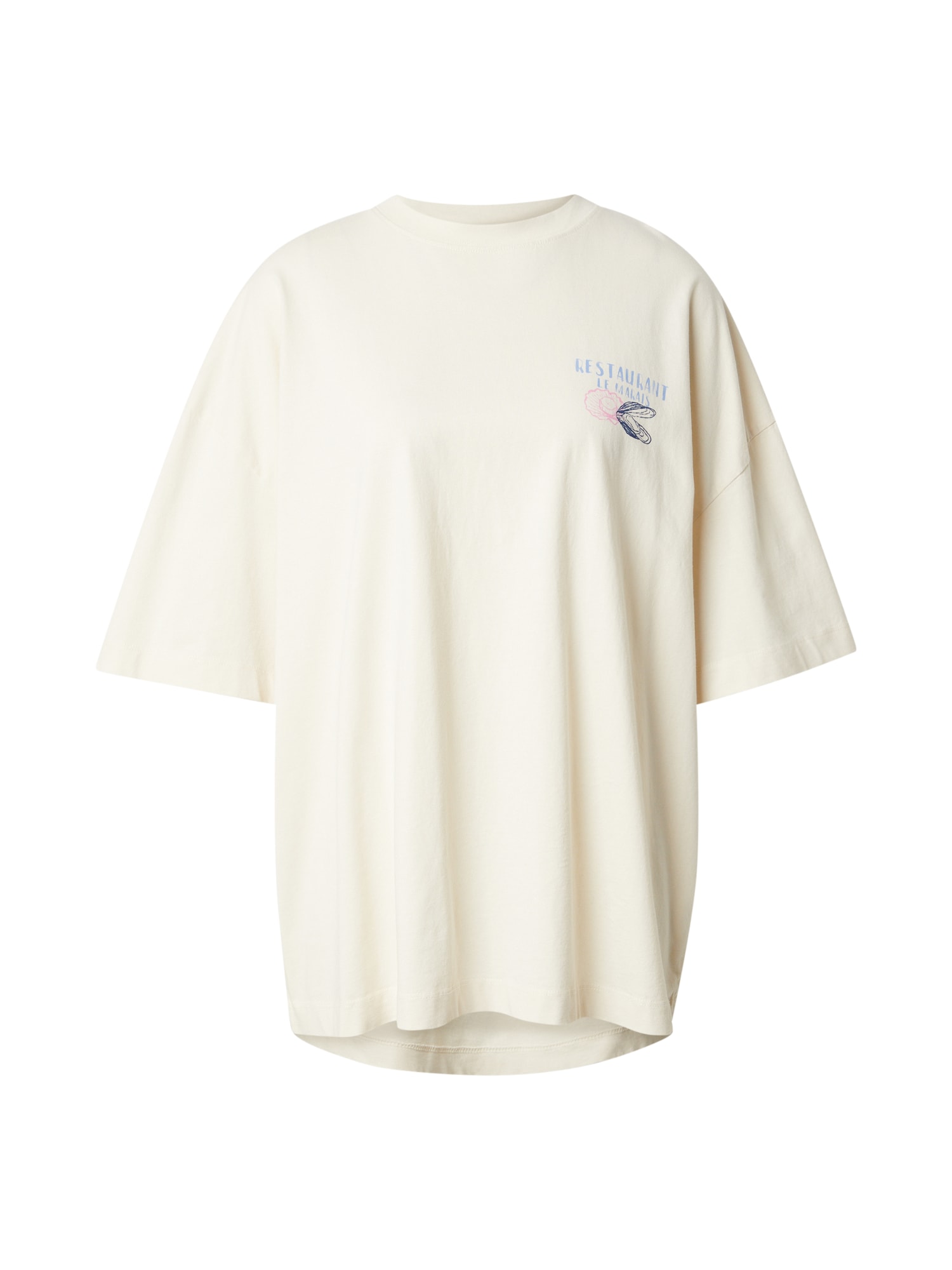 TOPSHOP Tricou supradimensional  ecru / albastru regal / portocaliu / roz
