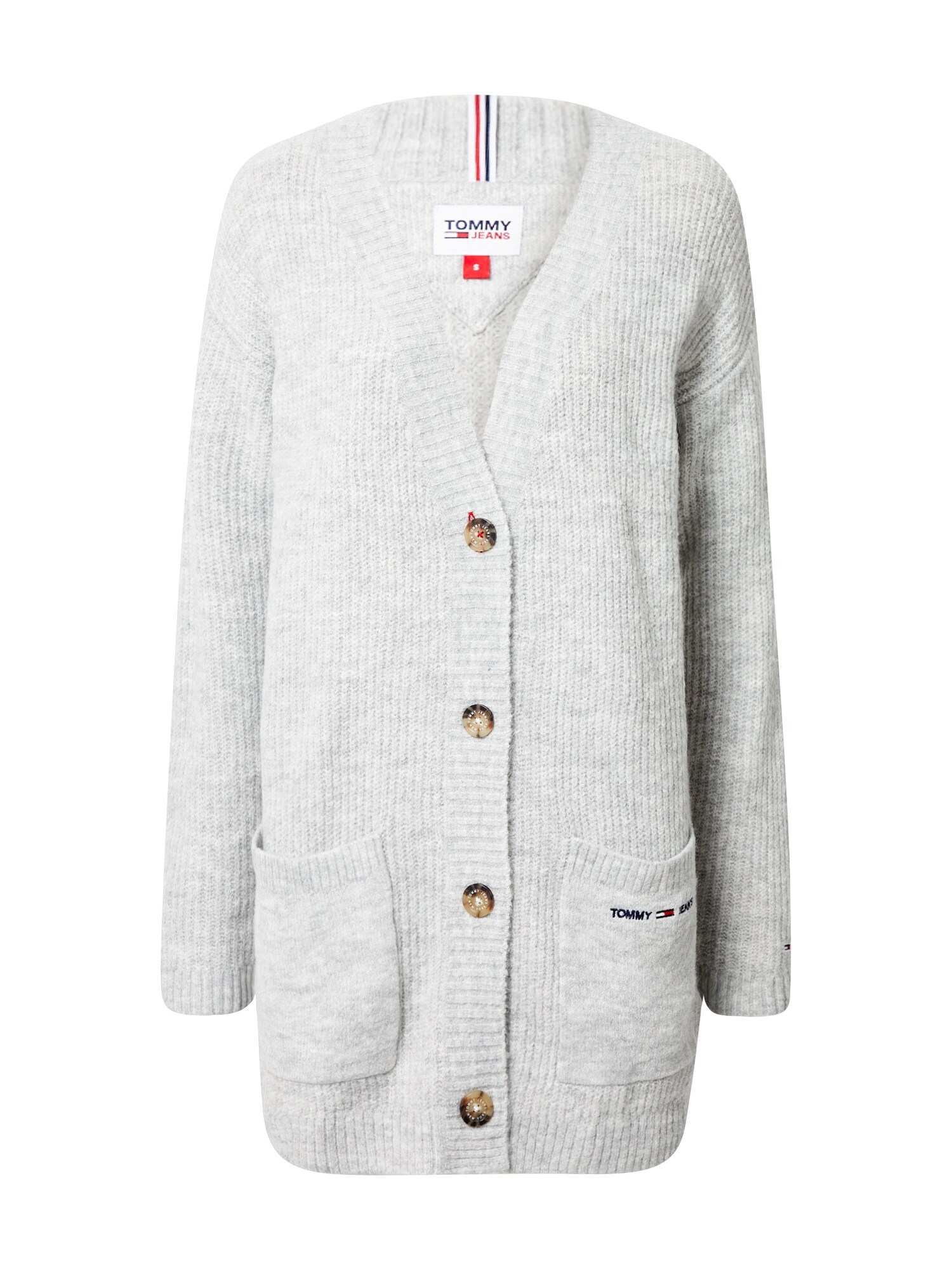 Tommy Jeans Ilgas kardiganas  pilka