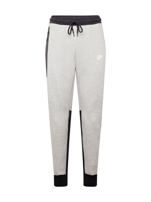 Nike Sportswear Broek ‘TECH FLEECE’ Grijs gemêleerd / Zwart / Wit