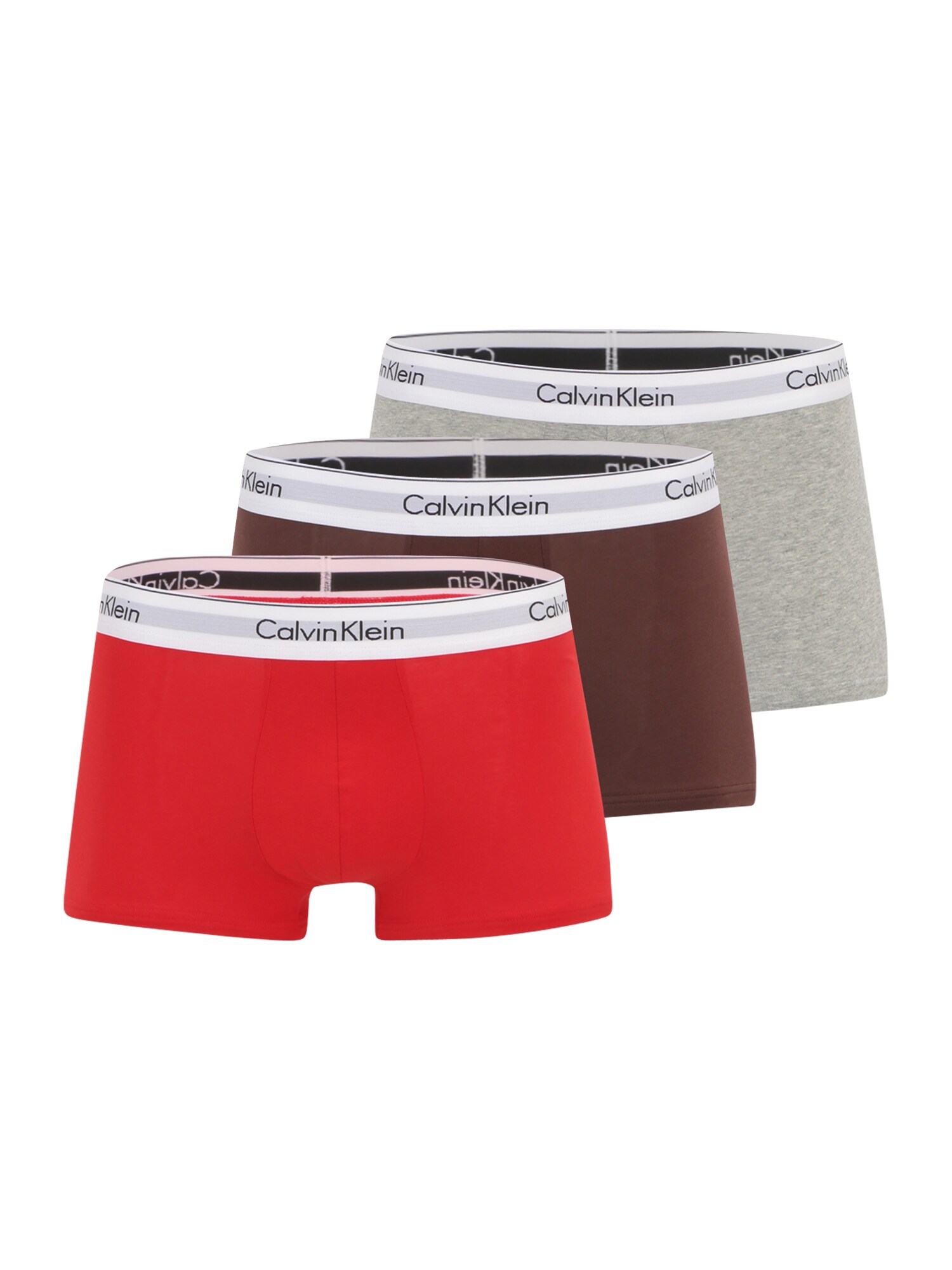 Calvin Klein Underwear Boxerky  sivá melírovaná / černicová / ružová