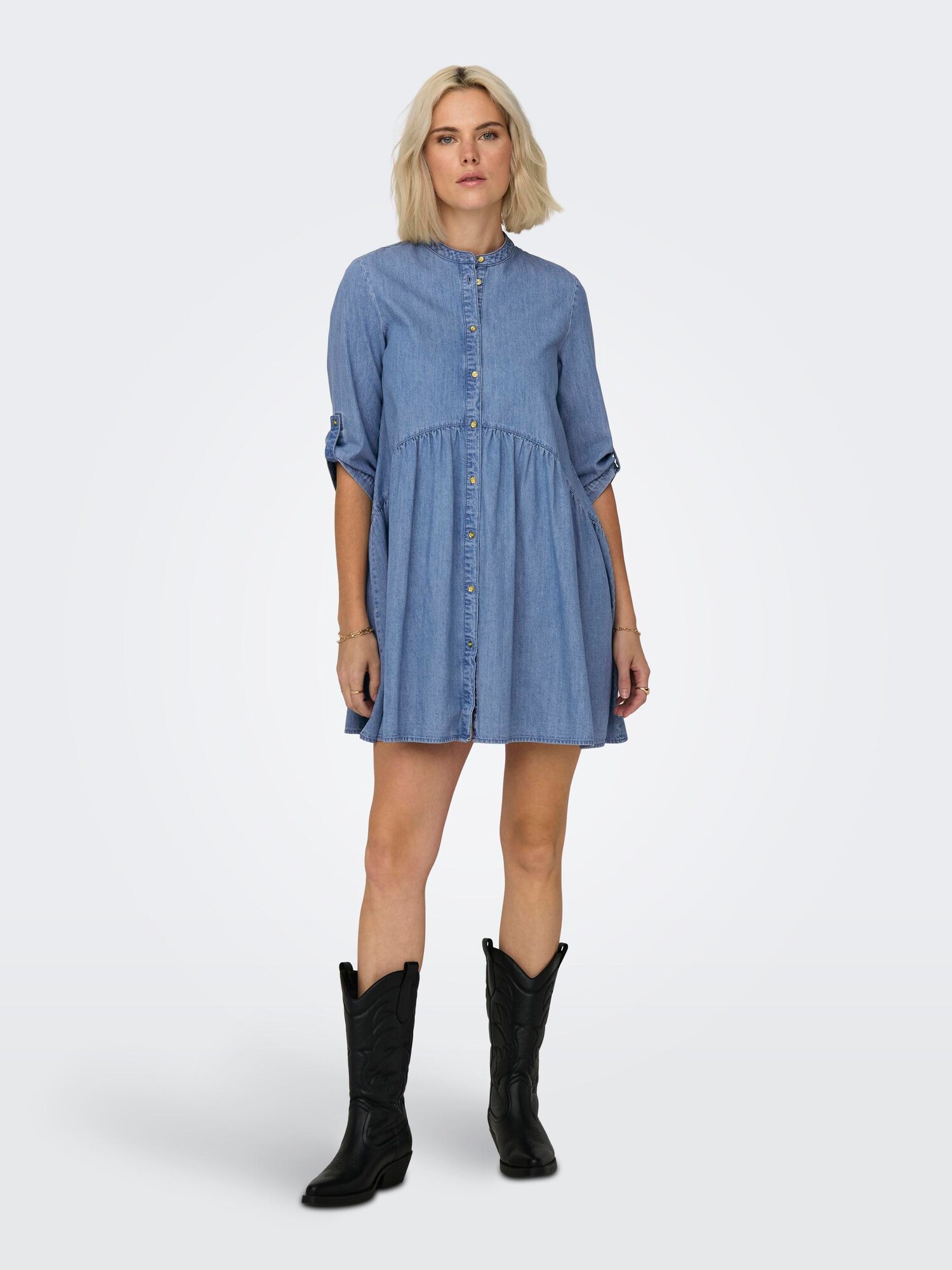 ONLY Košeľové šaty 'Chicago' modrá denim (obrázok 5)