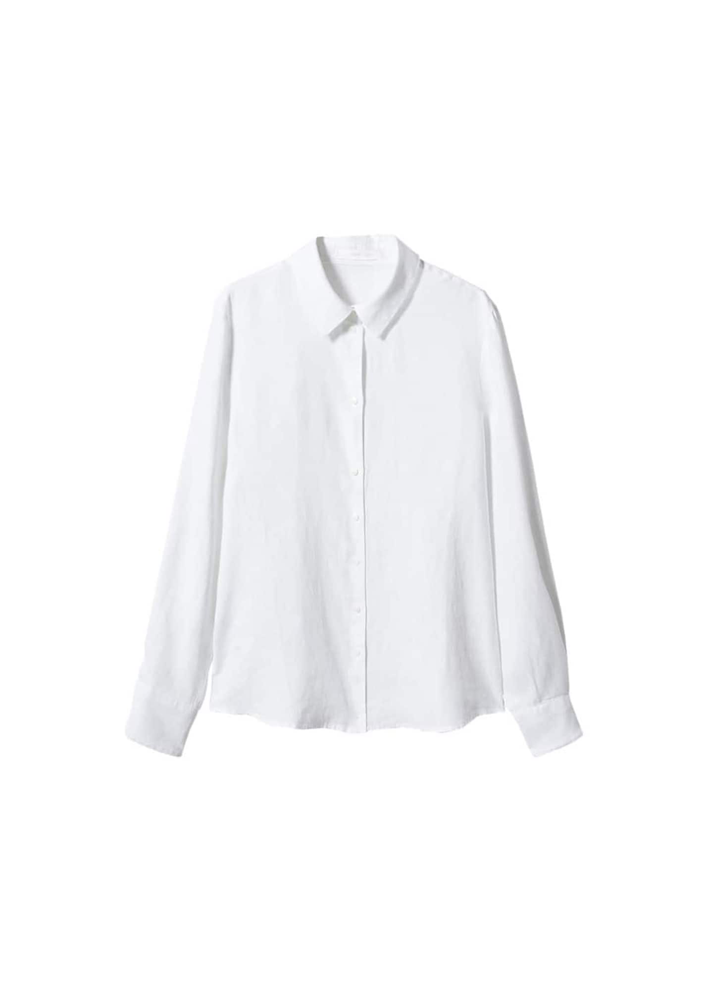 Mango MANGO Bluse 'Lino' weiß
