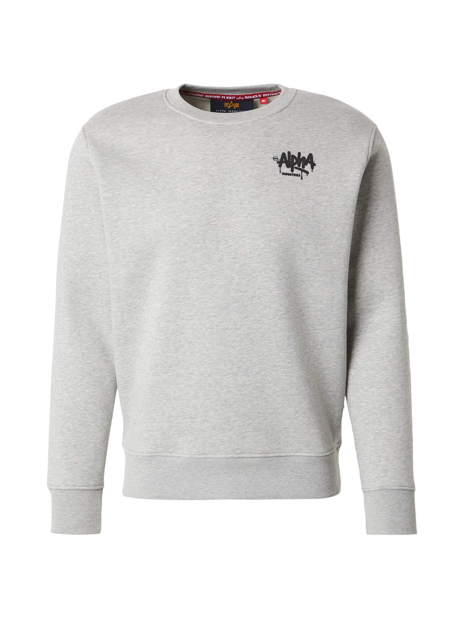 ALPHA INDUSTRIES Bluză de molton  gri amestecat / negru