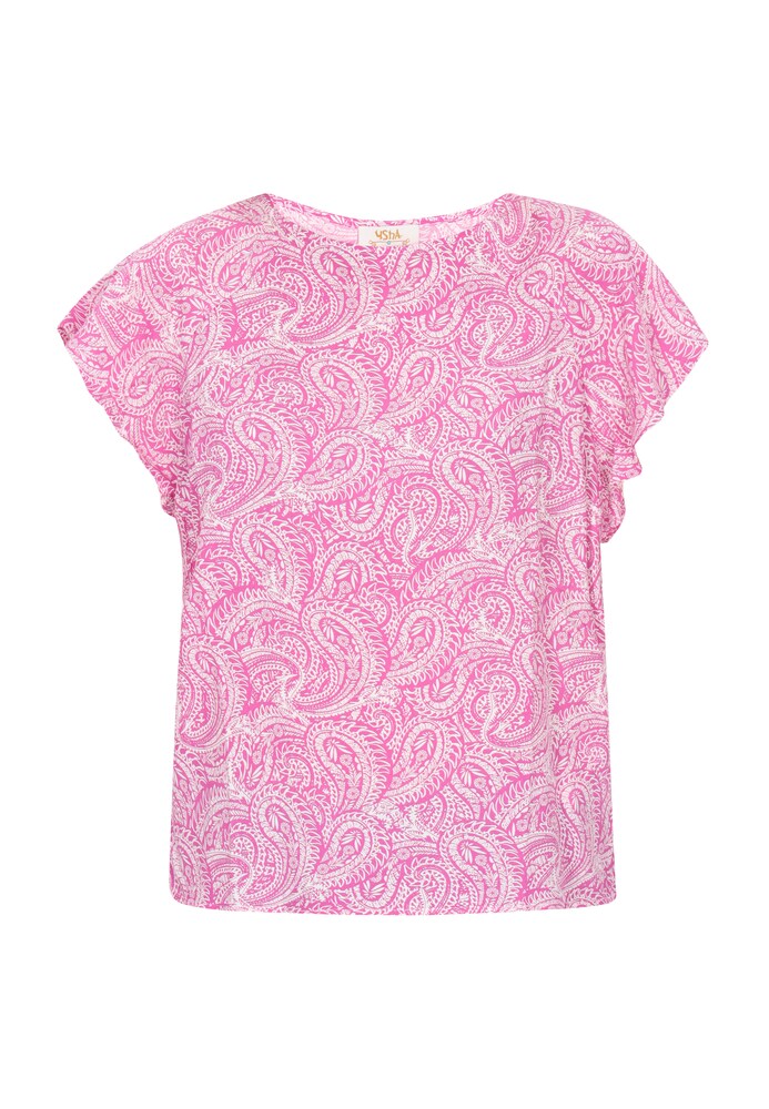 usha FESTIVAL Bluse Damen Größe XL pink / weiß