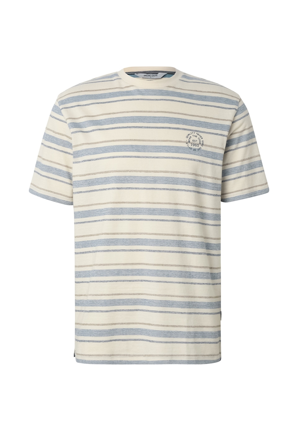 T-shirt 'Eron' ecru / duvblå