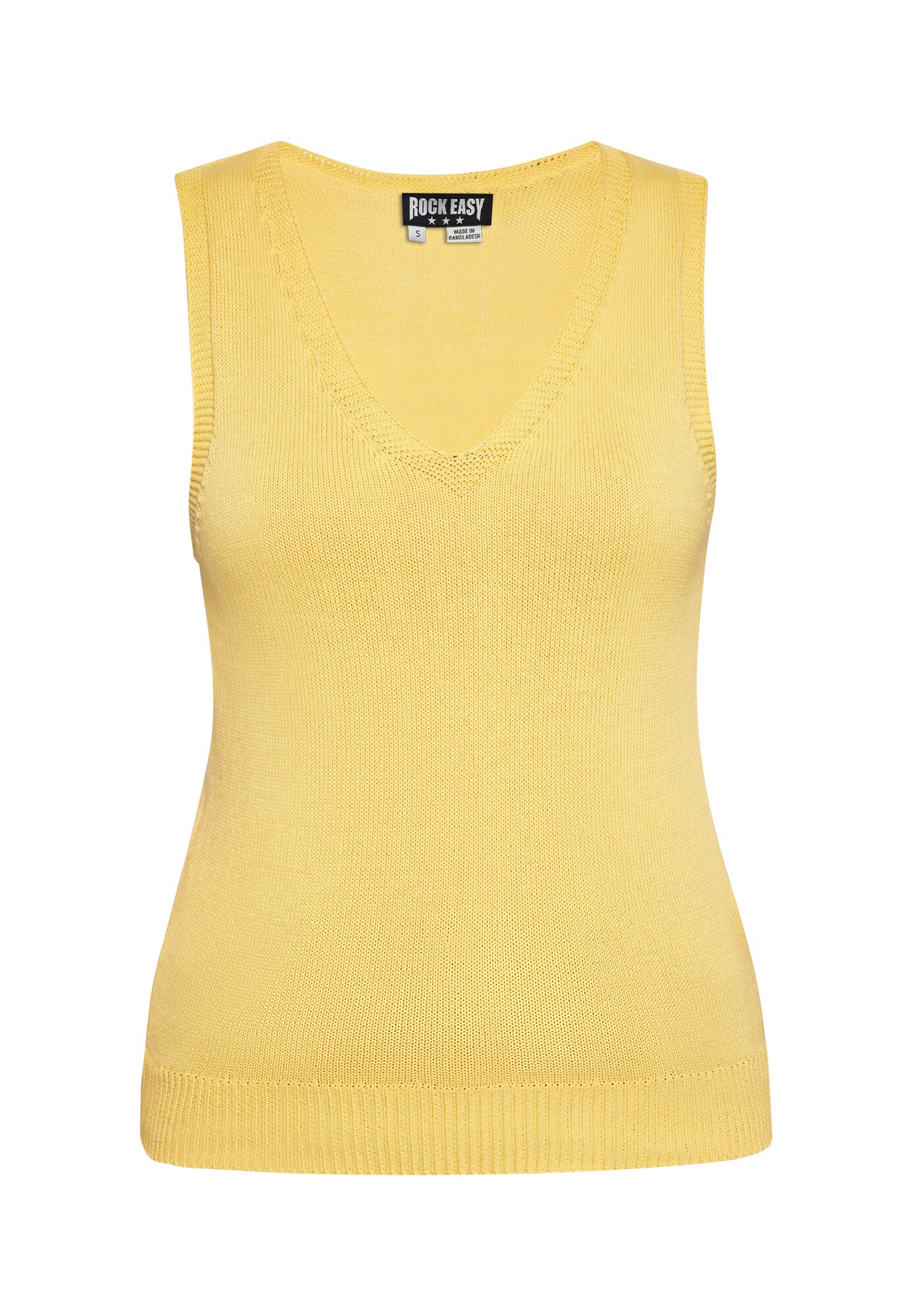 ROCKEASY Top de punto amarillo