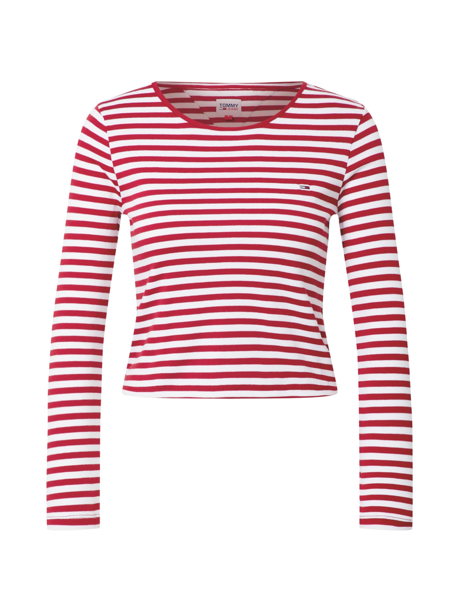 Tommy Jeans Marškinėliai  vyno raudona spalva / balta