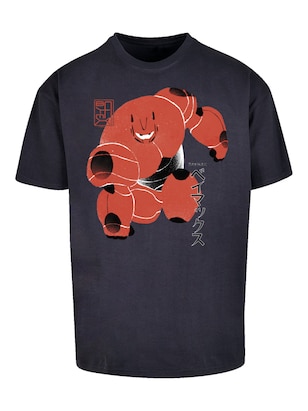 F4NT4STIC Shirt ‘Big Hero 6 Baymax Suite Pose’ Donkerblauw / Rood / Zwart / Wit