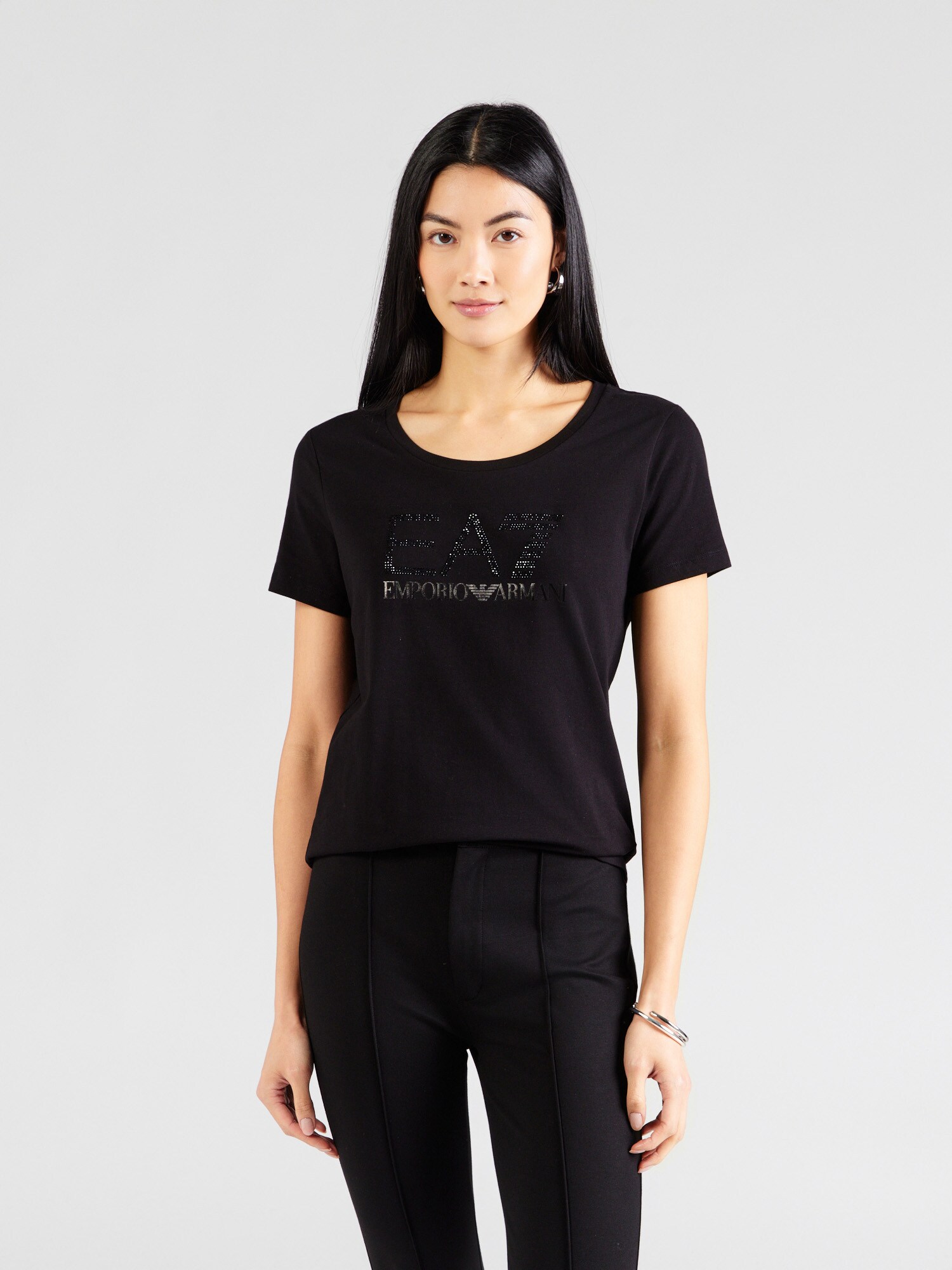 EA7 Emporio Armani Camiseta  gris plateado / negro – imagen 4