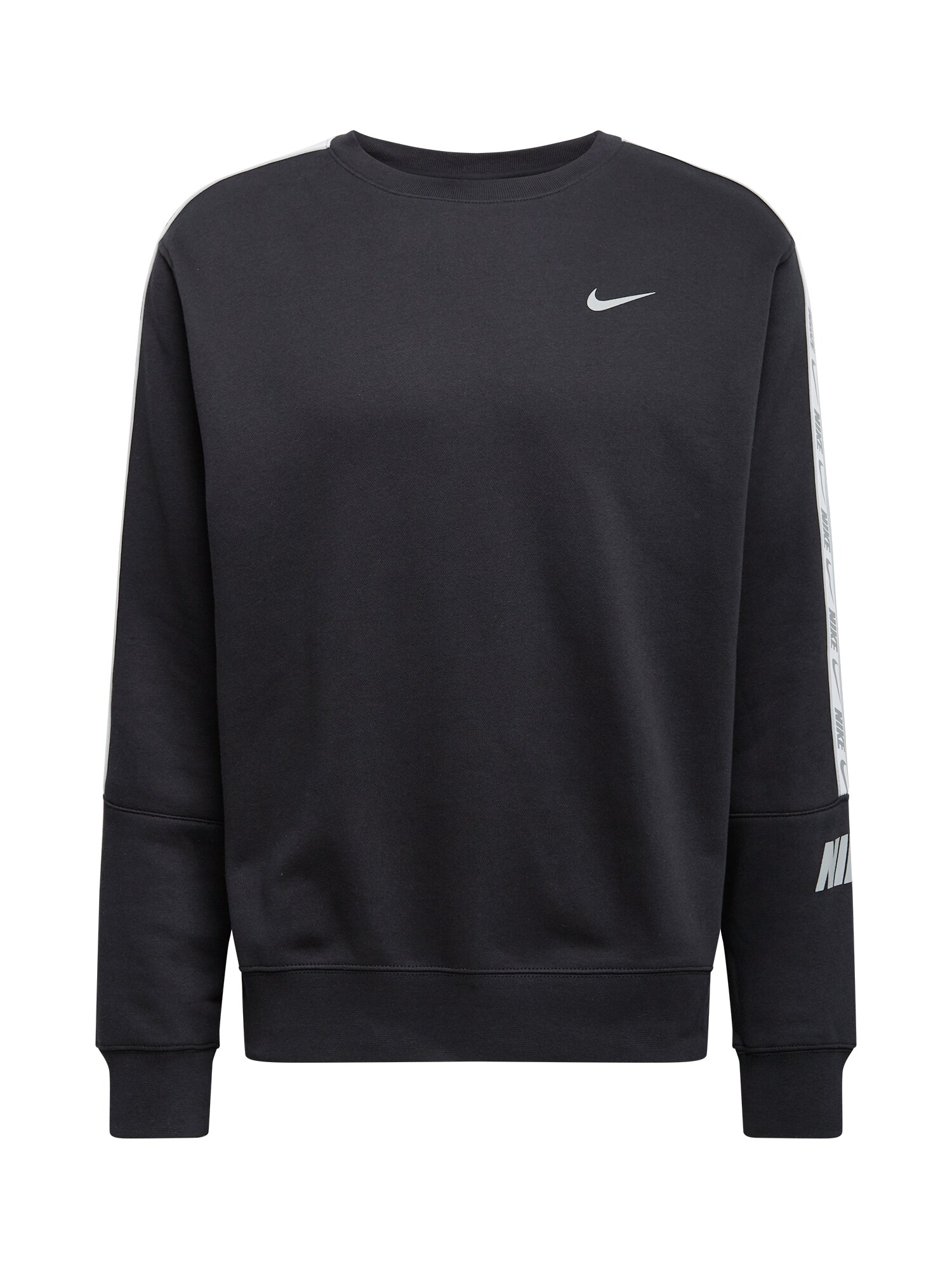 Nike Sportswear Sportinio tipo megztinis  juoda / balta / šviesiai pilka