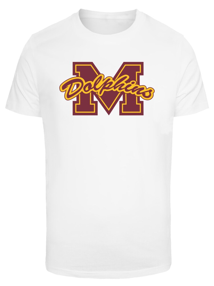 F4NT4STIC T-Shirt 'Sex Education M Dolphins Netflix TV Series' Herren Größe XS curry / bordeaux / weiß