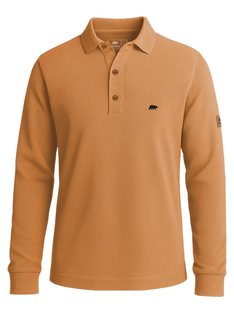 FORSBERG Shirt 'Langarm Poloshirt aus Baumwolle' Herren Größe XXL hellbraun
