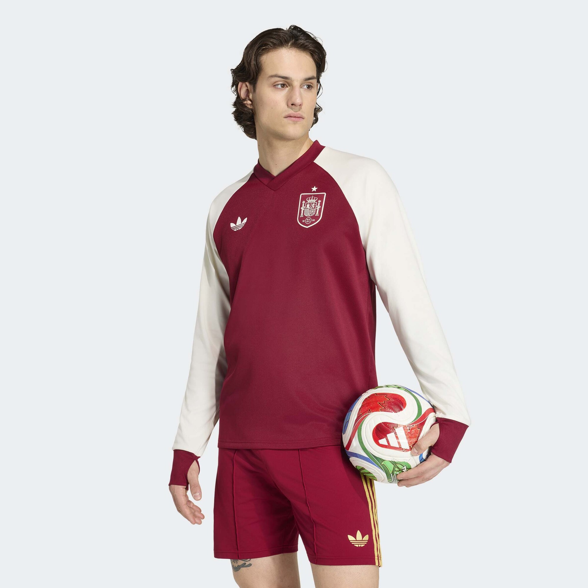 ADIDAS PERFORMANCE Camiseta de fútbol 'Spain 26 Away Pre Match Warm' rojo oscuro / blanco