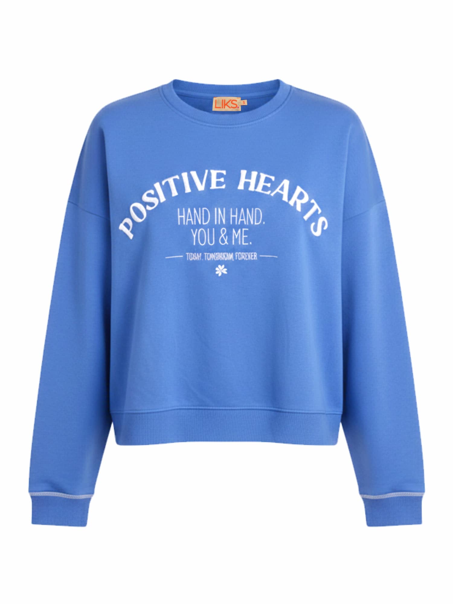 LIKS. Munich Sudadera 'Sweatpullover mit Stickerei Positiv Hearts - SelinaC' azul real