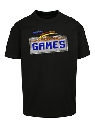 F4NT4STIC Shirt ‘California Games Plate Retro Gaming SEVENSQUARED’ Crème / Blauw / Geel / Oranje / Zwart