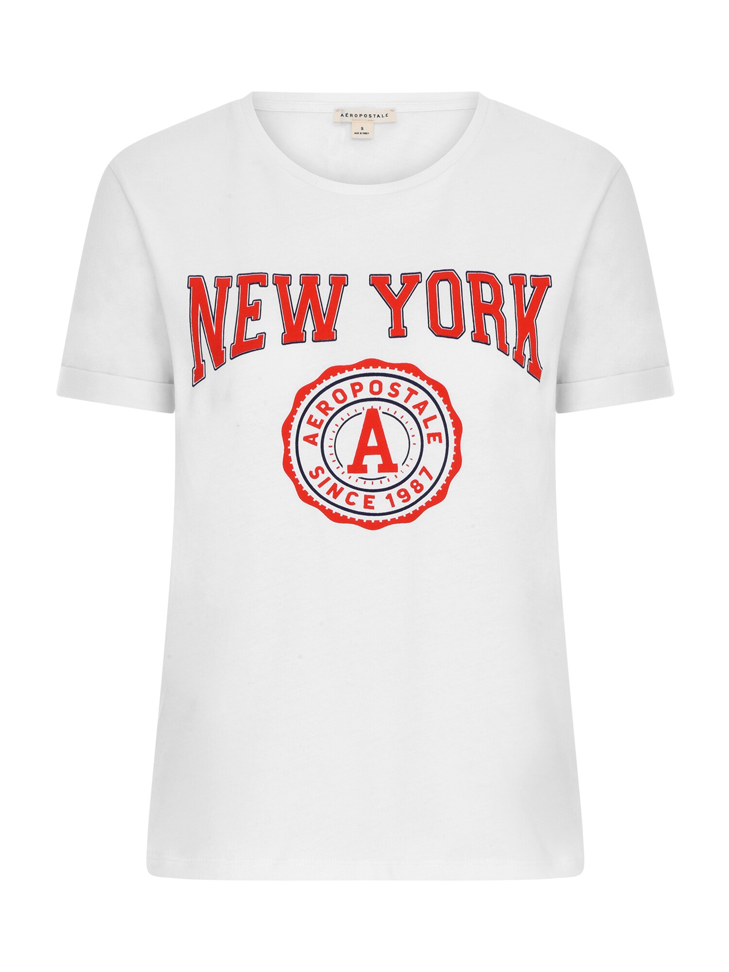 AÈROPOSTALE Marškinėliai 'New York'  balta / ugnies raudona / juoda