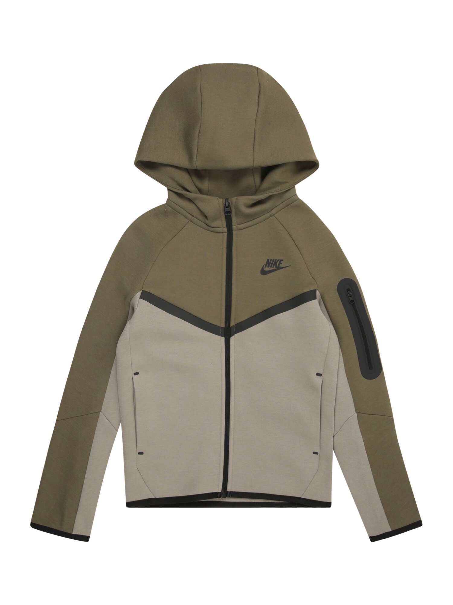 Nike Sportswear Tréning dzseki 'TCH FLC'  sötét bézs / olíva / fekete akciós termékkép 1