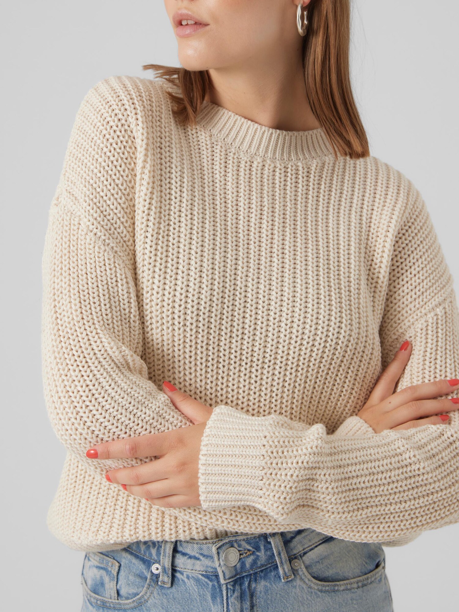 VERO MODA Sveter 'HILDA' béžová (obrázok 5)