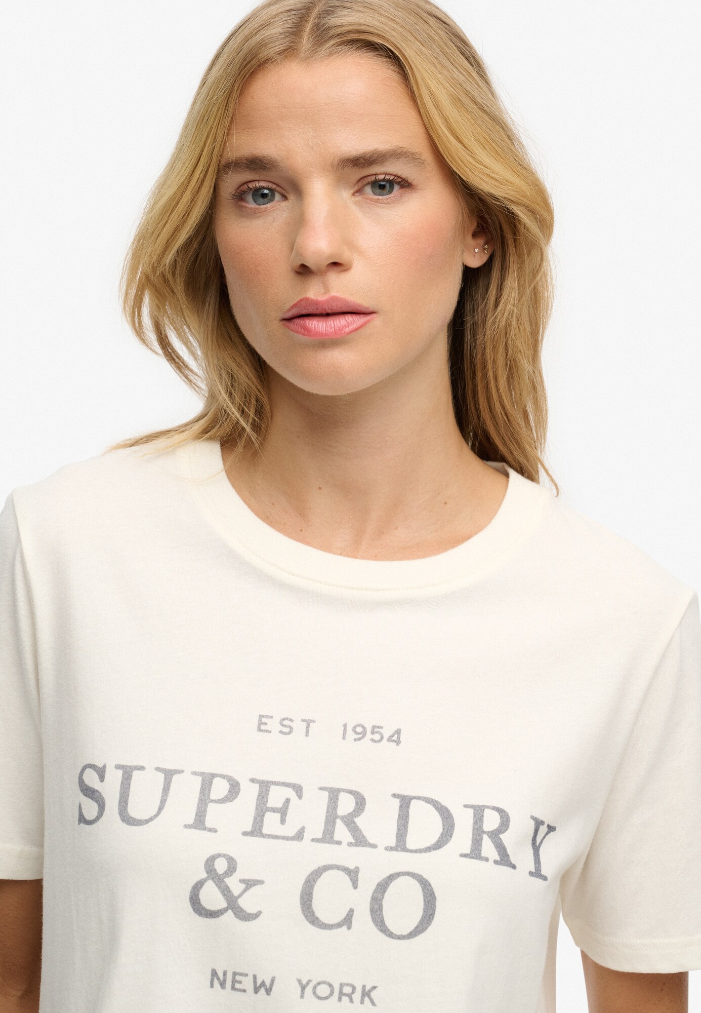 Superdry & Co Tričko  krémová / sivá (obrázok 5)
