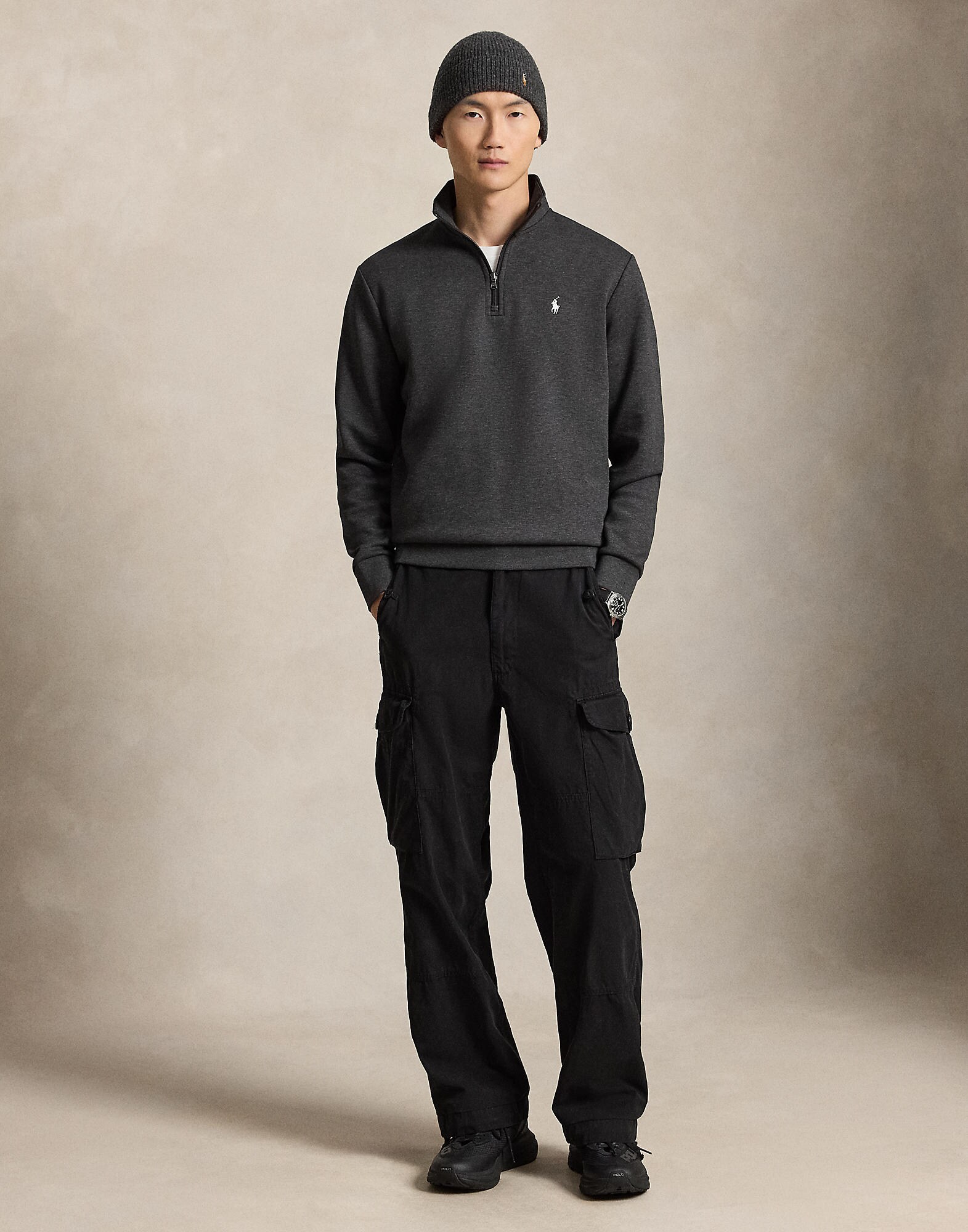 Polo Ralph Lauren Sudadera  gris moteado / blanco – imagen 4