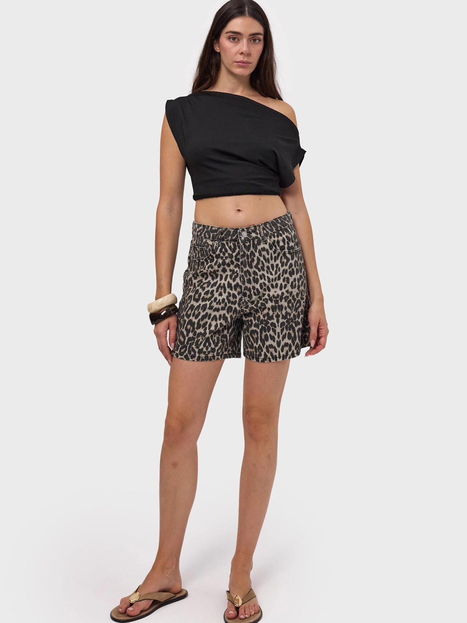 Jeans 'LEOPARD MOM SHORT'
