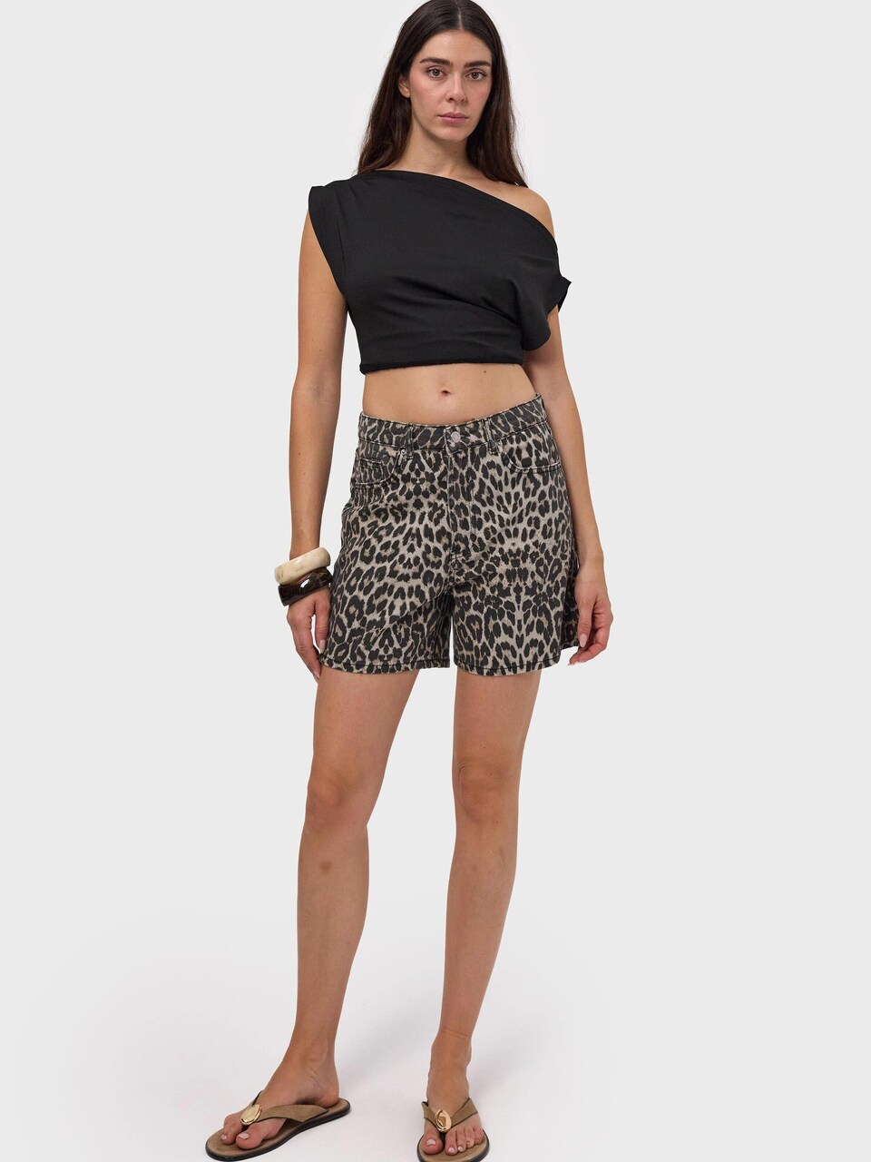Jeans 'LEOPARD MOM SHORT'