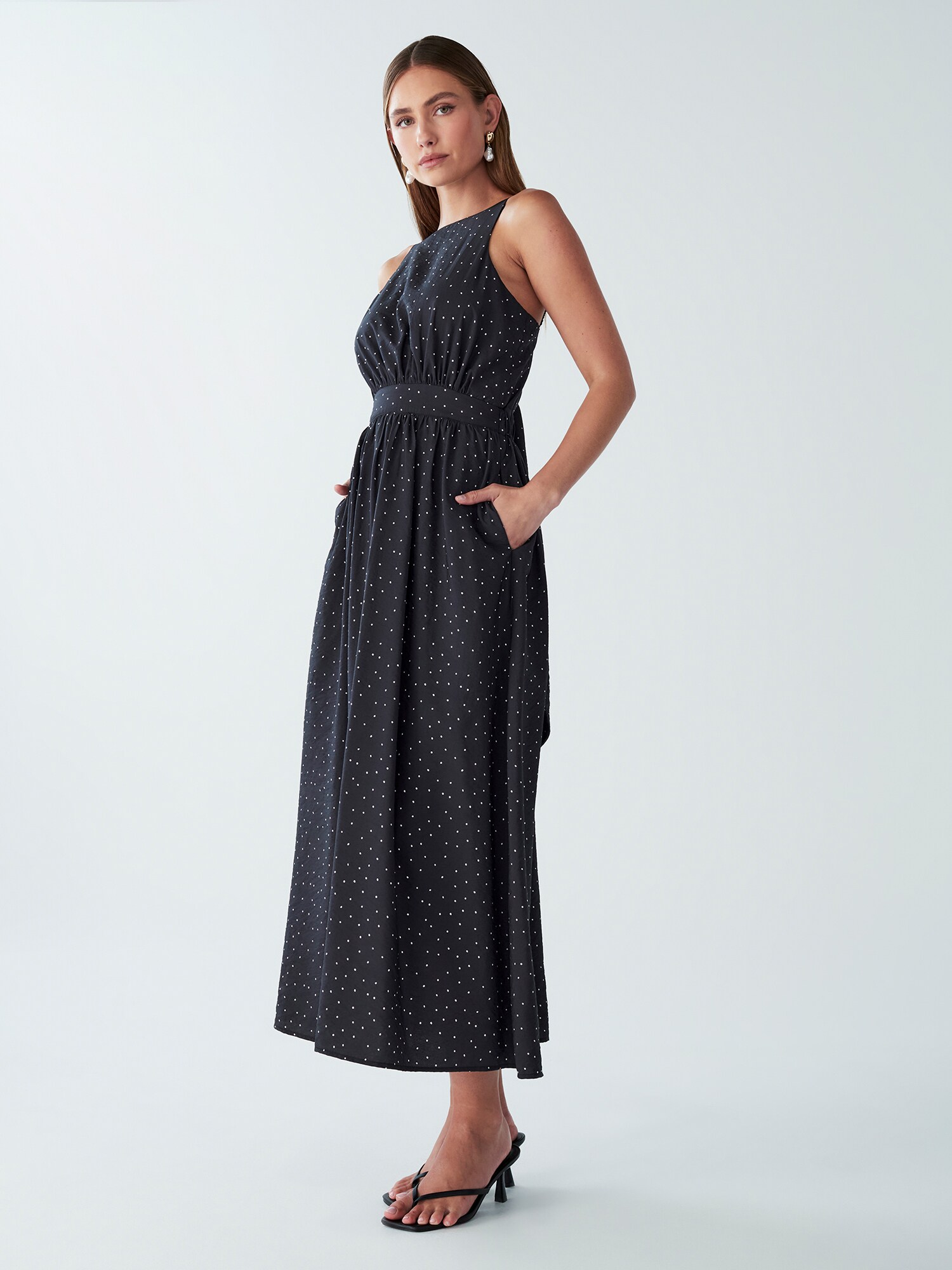 Willa Rochie de seară Liliana  negru / alb