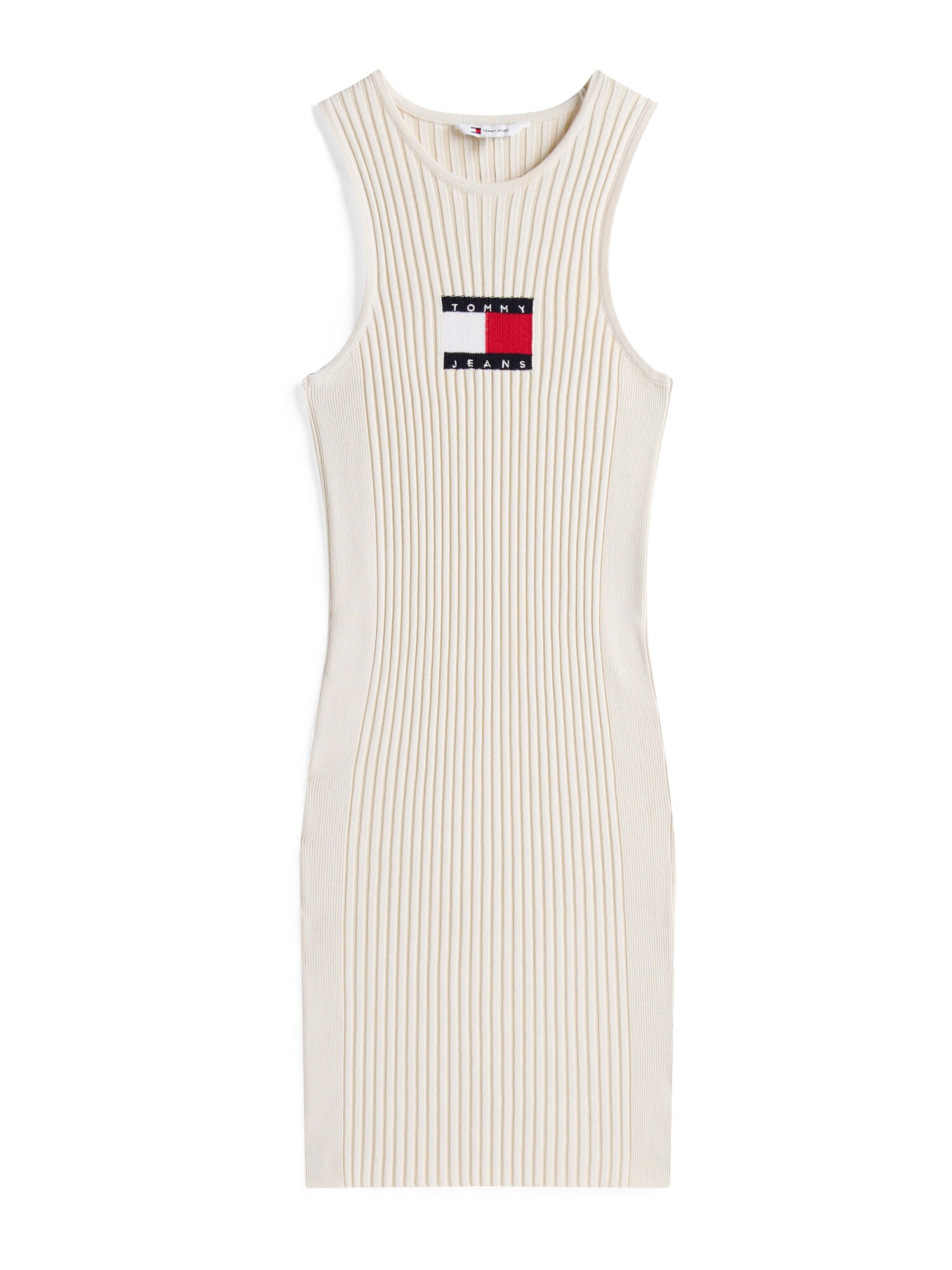 Tommy Jeans Rochie tricotat  roșu / negru / alb / alb lână
