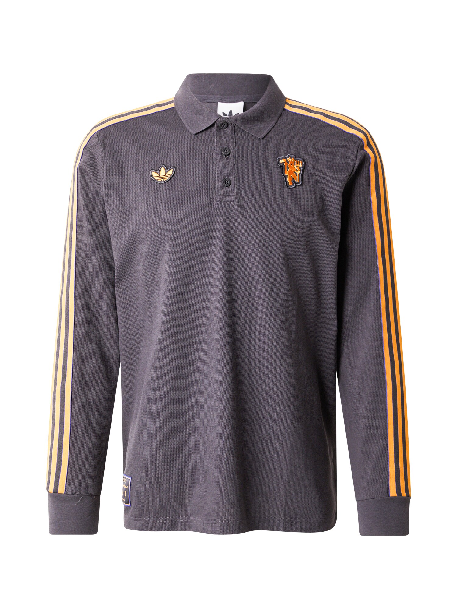 ADIDAS PERFORMANCE Camiseta de fútbol 'Manchester United Terrace Icons Long Sleeve Polo'  naranja oscuro / negro
