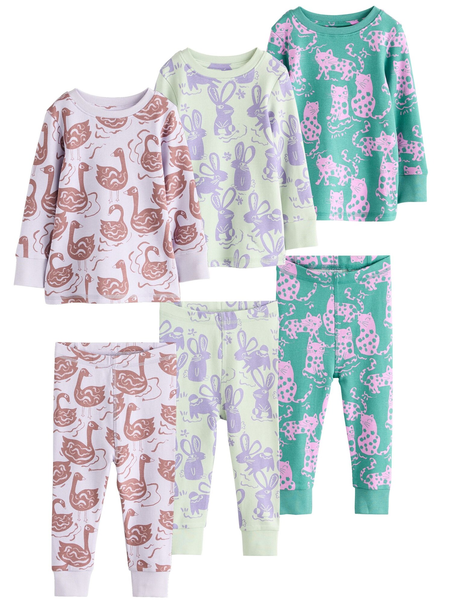 Next Pijamale  bej / verde / mov liliachiu / roz