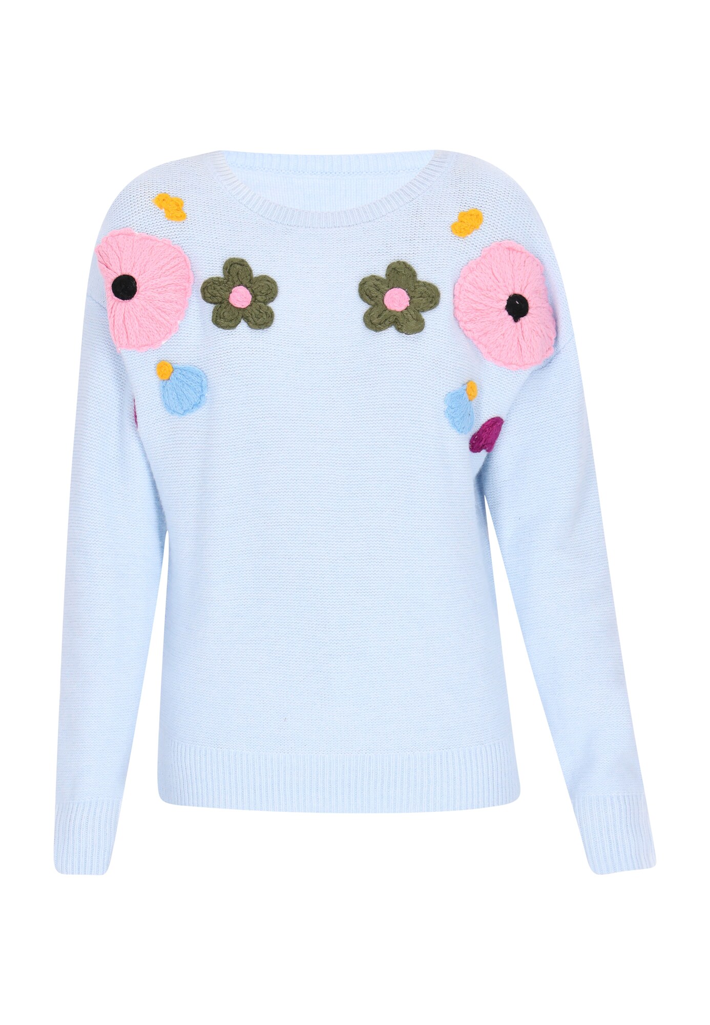 swirly Pulover  albastru deschis / oliv / portocaliu / roz deschis