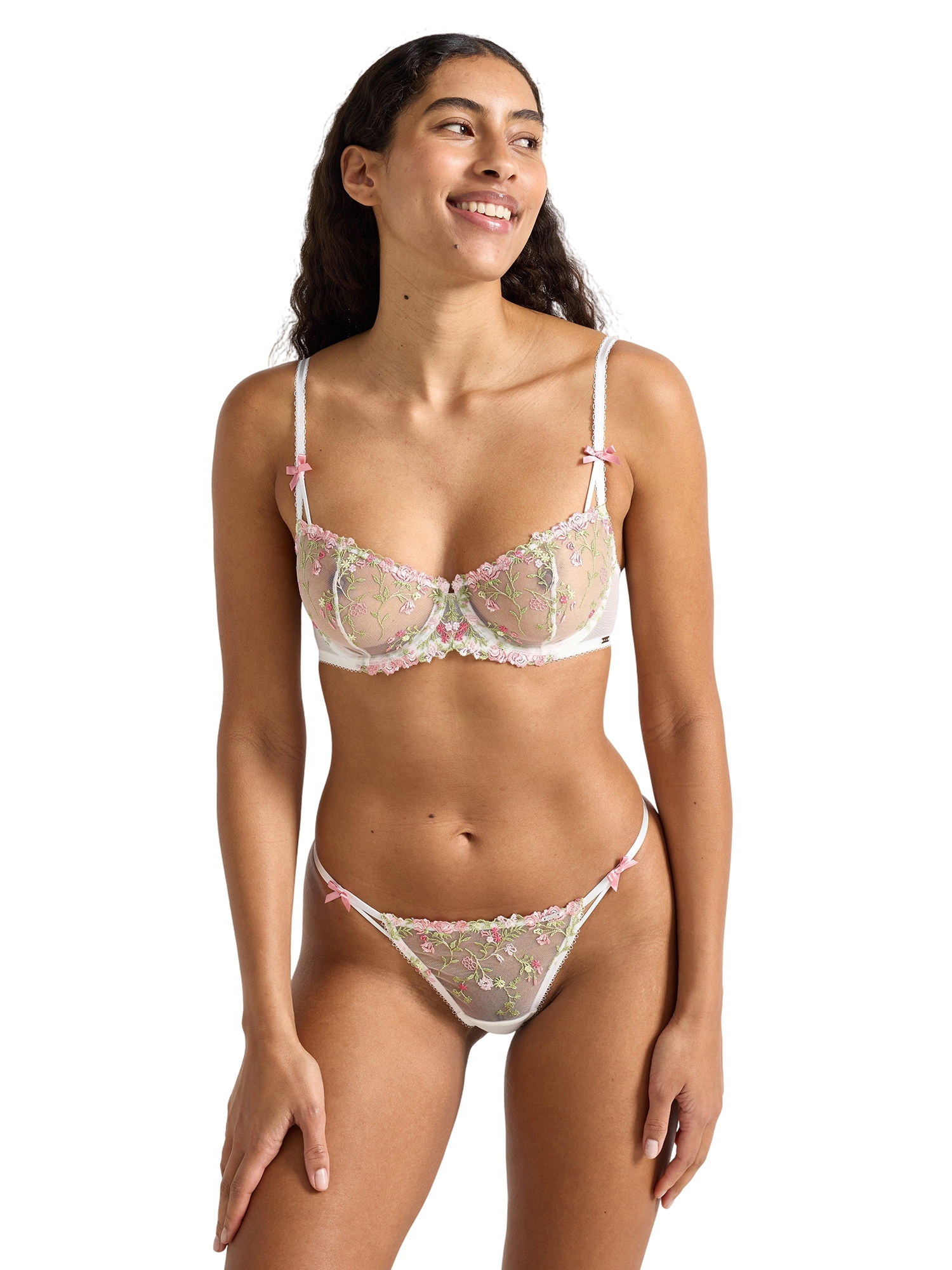 Lindex String bugyik 'Rosie'  kiwi / rózsaszín / rózsa / fehér termék 2. képe
