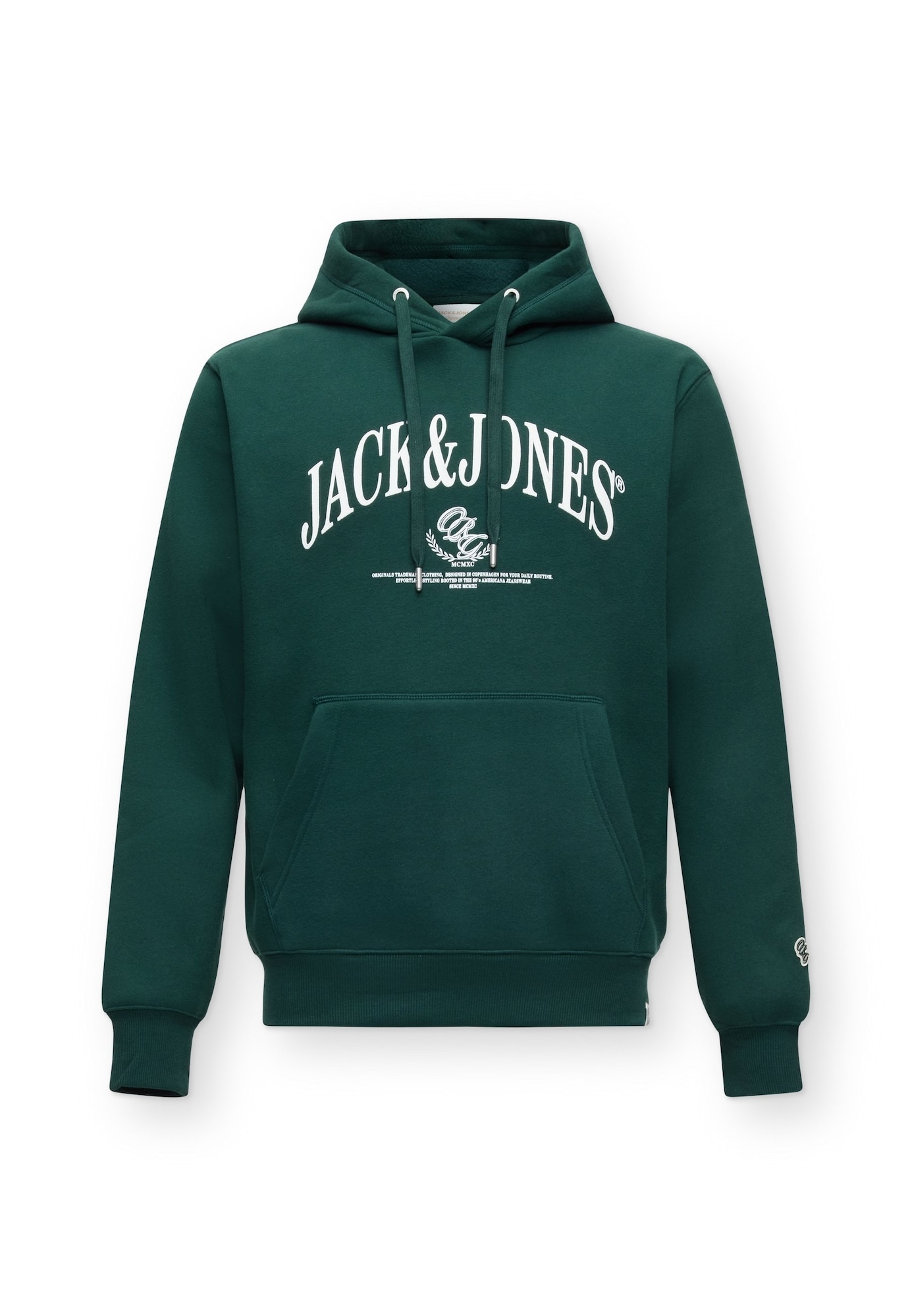 JACK & JONES Sweater majica 'JORFREDERIKSBERG' zelena / bijela