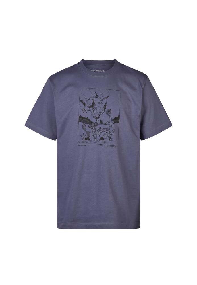 Cleptomanicx T-Shirt 'Classic Tee Birds of Prey' Herren Größe M blau
