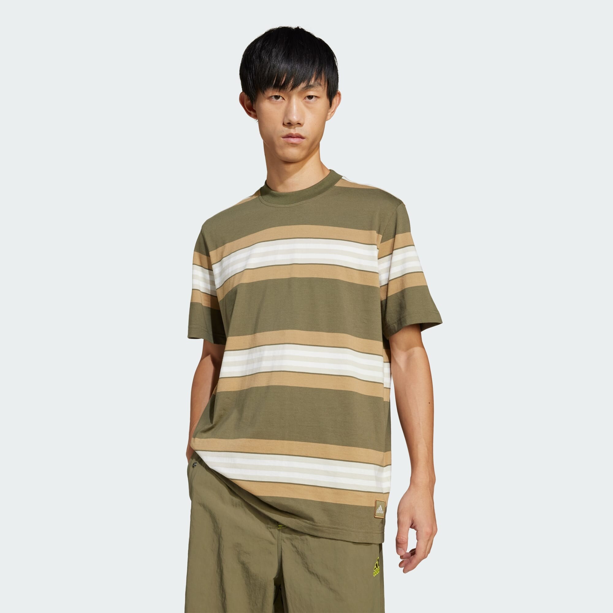 ADIDAS ORIGINALS Póló  teveszín / olíva / fehér termék 2. képe