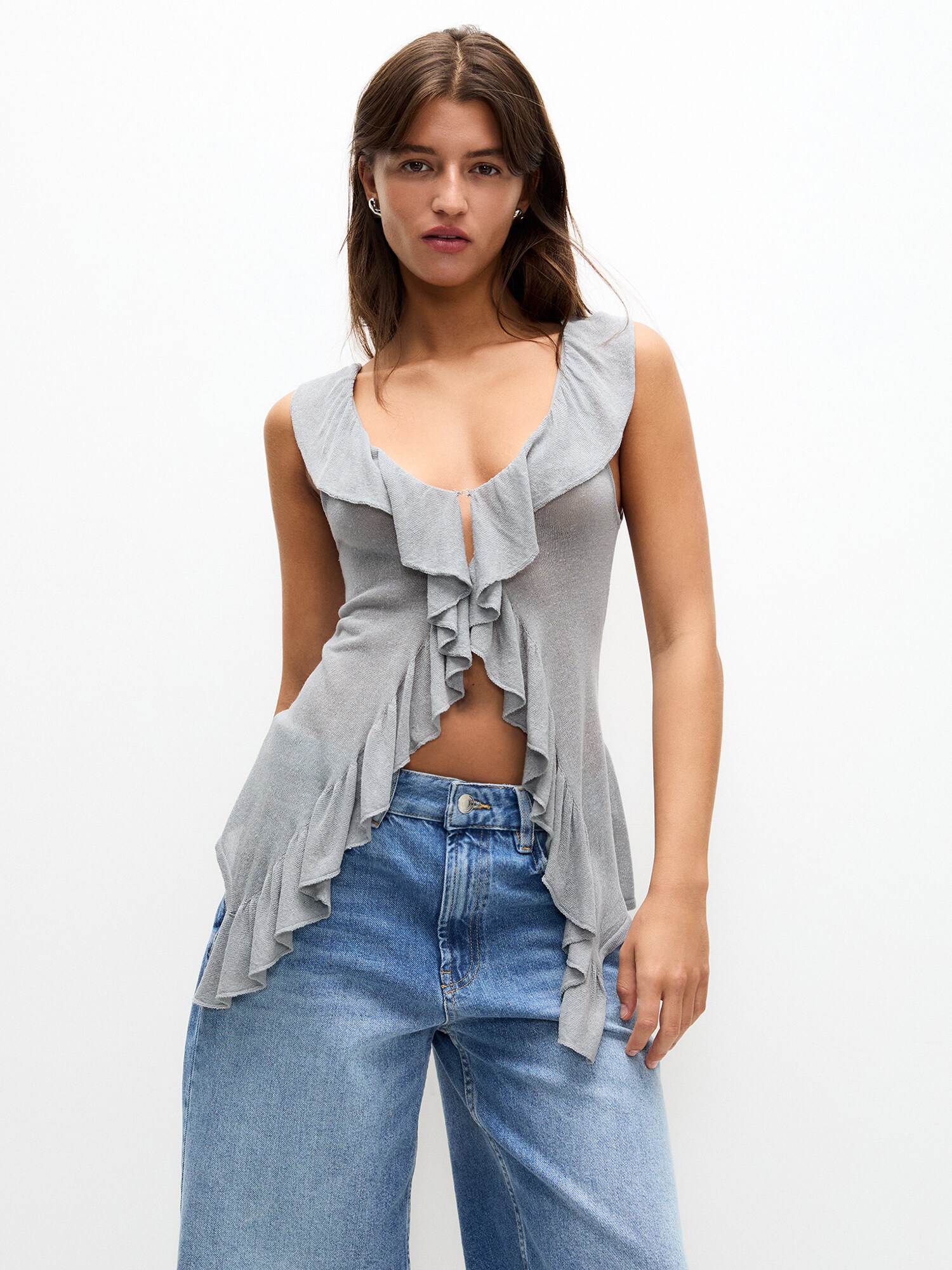 Pull&Bear Top  szürke termék 2. képe