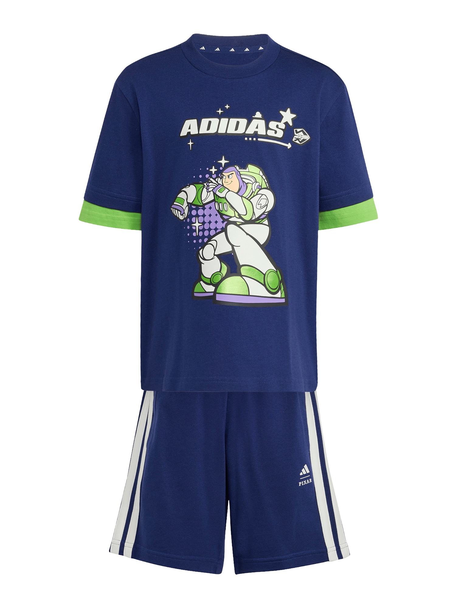 ADIDAS SPORTSWEAR Costum de trening Pixar Toy Story albastru închis / verde măr / negru / alb natural